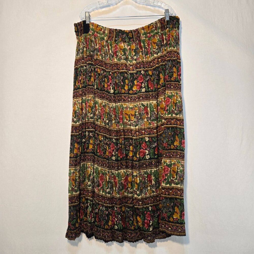 VINTAGE Semi-Sheer Festival Boho Full Peasant Silhouette Skirt OVERSIZED Size M. - Picture 6 of 17